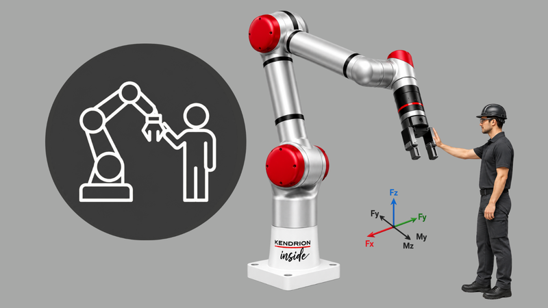 Cobot kuvvet ve tork izleme için Kendrion Force güvenlik seviyesi